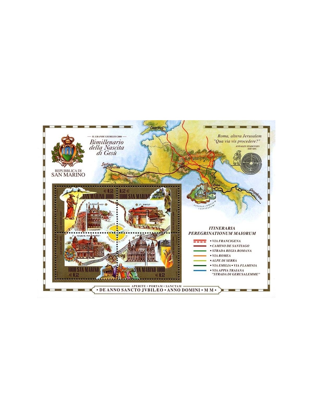 SAN MARINO 2000 Jubilee s/s MNH**