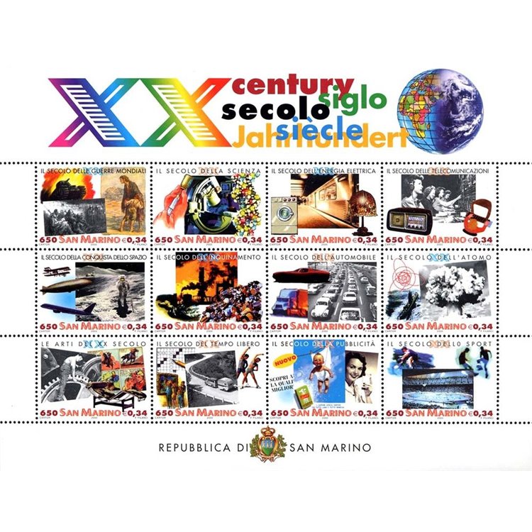 SAN MARINO 2000 20th Century s/s MNH**