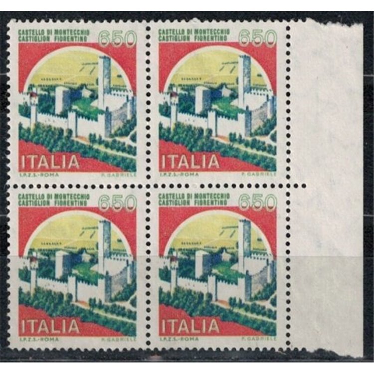 ITALIA 1986 Castelli d'Italia £ 650 in quartina MNH**