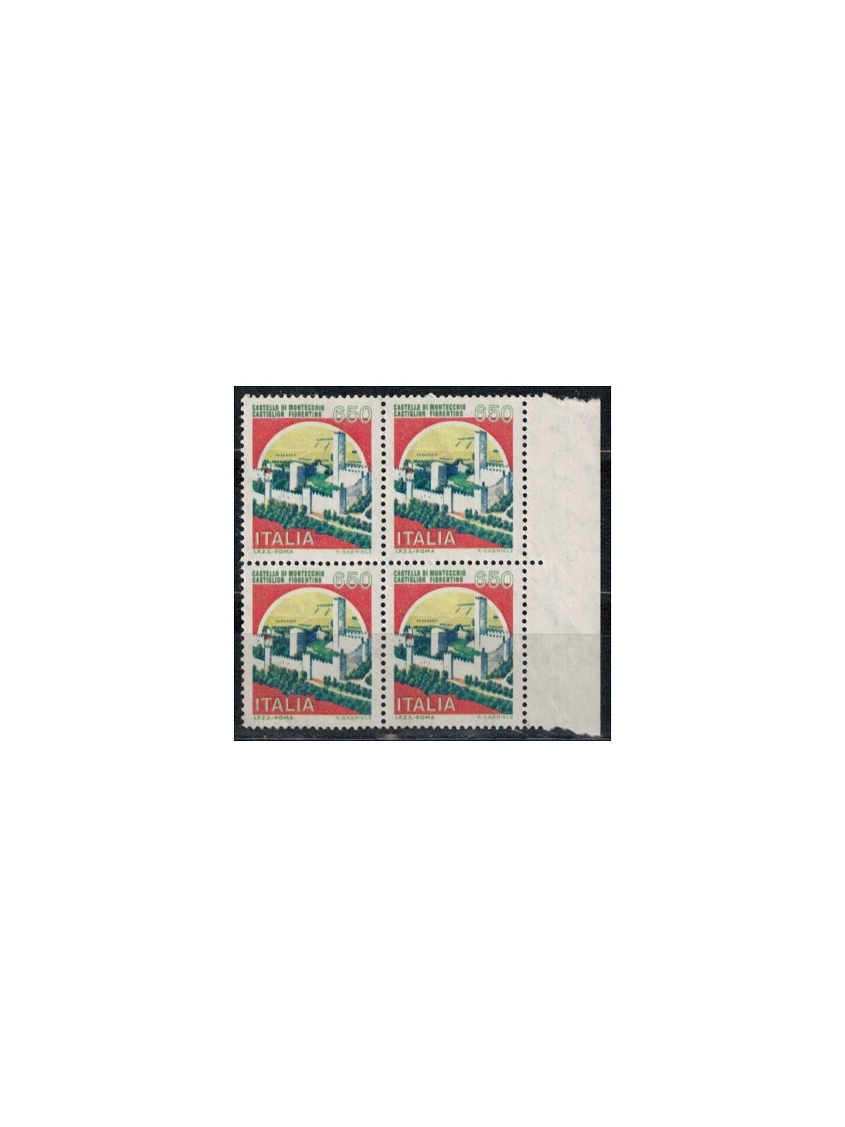 ITALIA 1986 Castelli d'Italia £ 650 in quartina MNH**