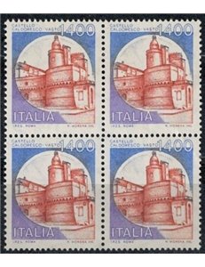 ITALY 1983 Castles £ 1400 in quartina MNH**