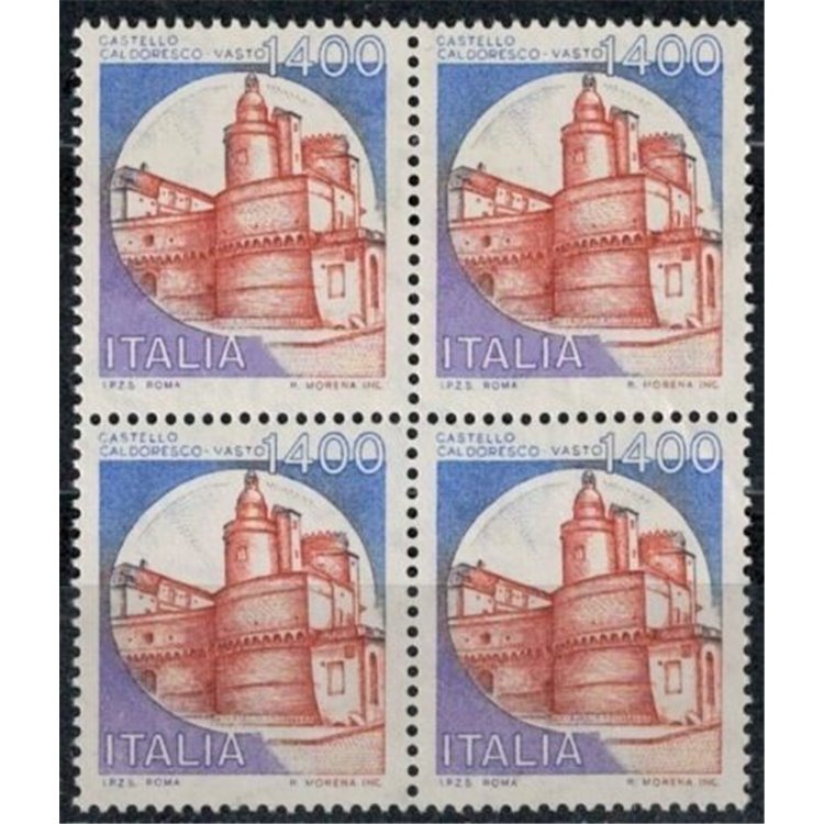 ITALY 1983 Castles £ 1400 in quartina MNH**