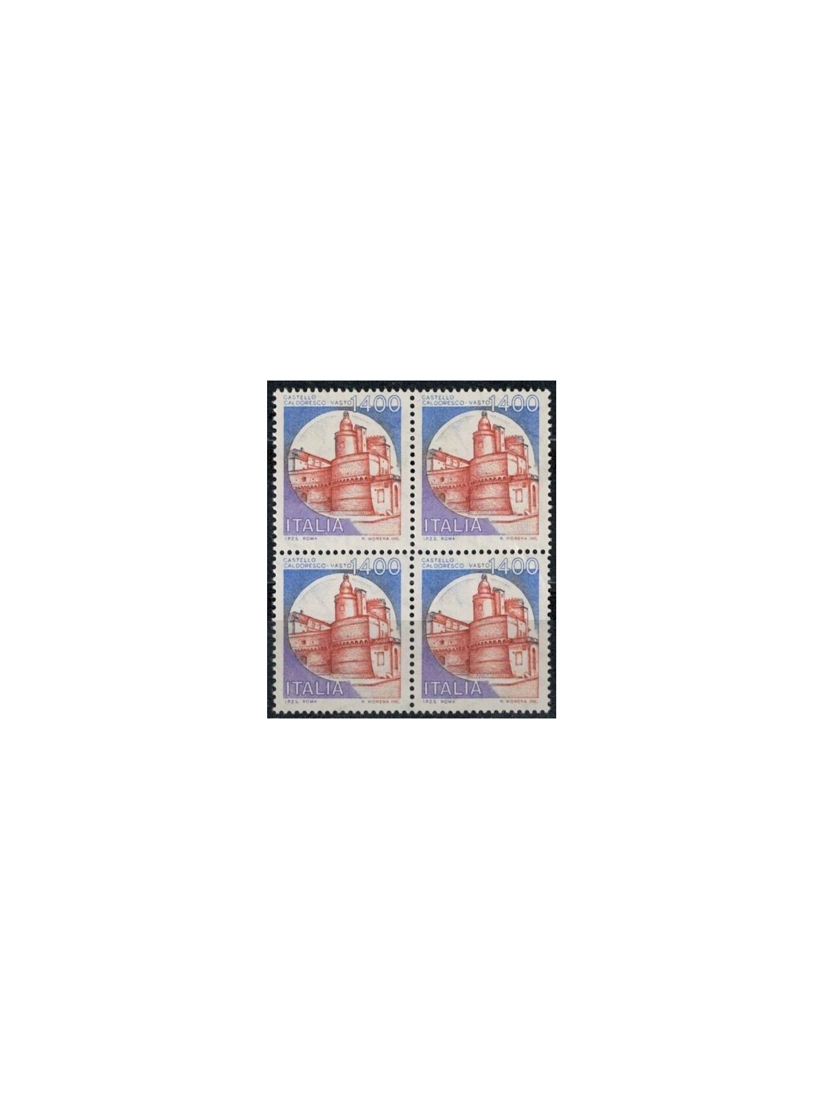 ITALY 1983 Castles £ 1400 in quartina MNH**