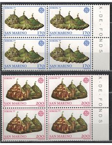 SAN MARINO 1977 Europe 2v in a block of four MNH**