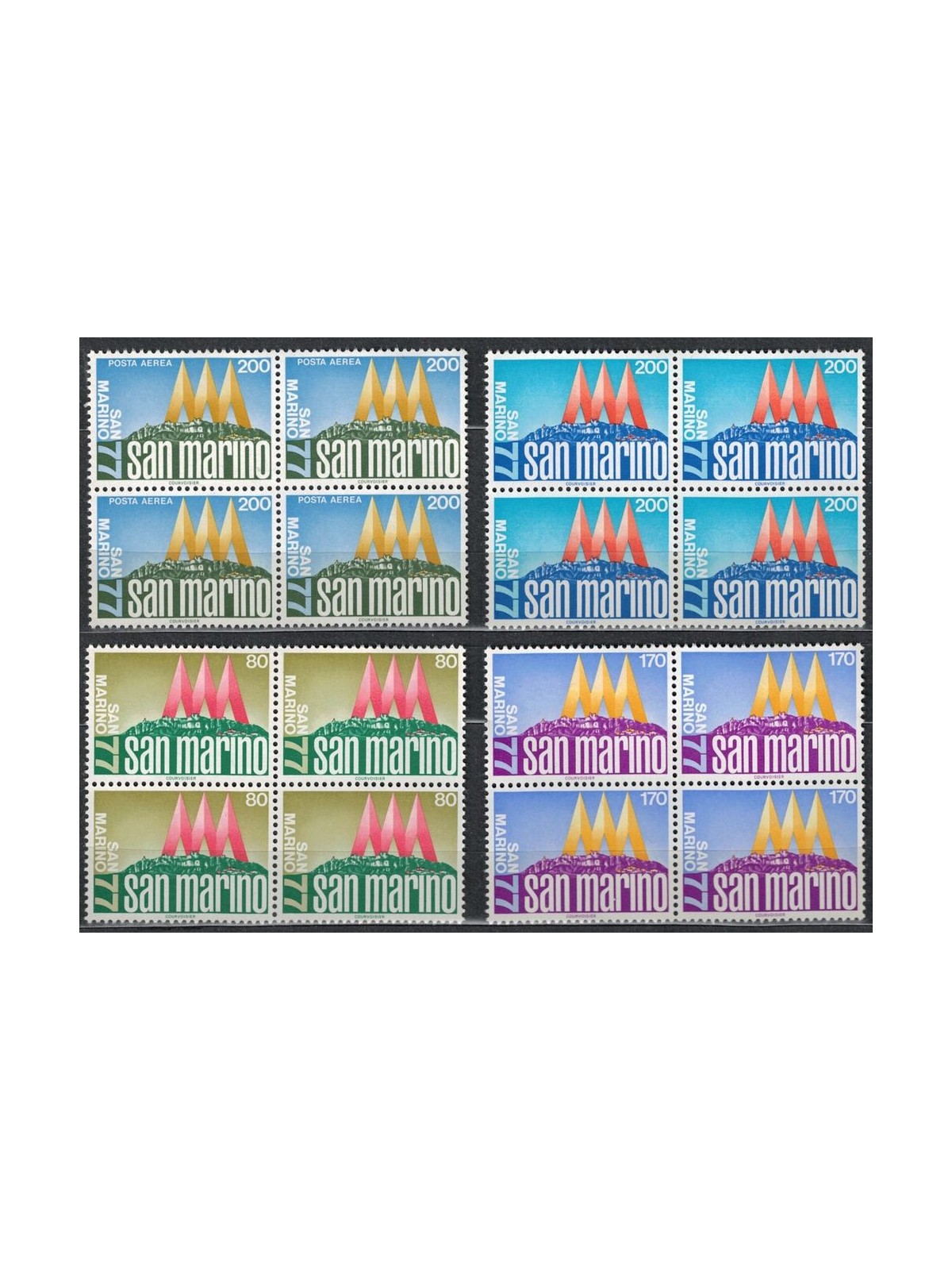 SAN MARINO 1977 Philatelic events in block of four 4v MNH**