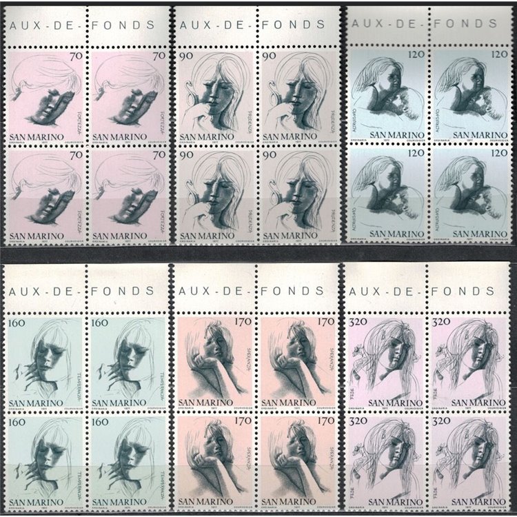 SAN MARINO 1977 Le virtù civili 6v in quartina MNH**