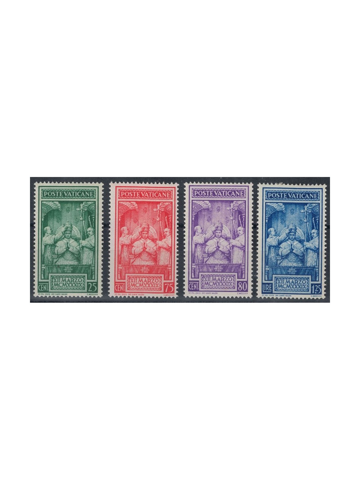 VATICAN 1939 Coronation of Pius XII 4v MNH**