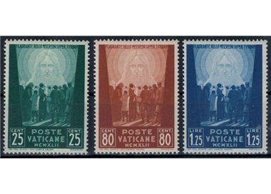 VATICAN 1942 For prisoners, 1st issue 3v MNH**