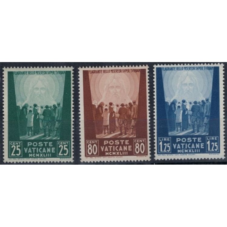 VATICAN 1944 For prisoners, 2nd issue 3v MNH**