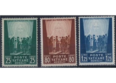 VATICAN 1944 For prisoners, 2nd issue 3v MNH**