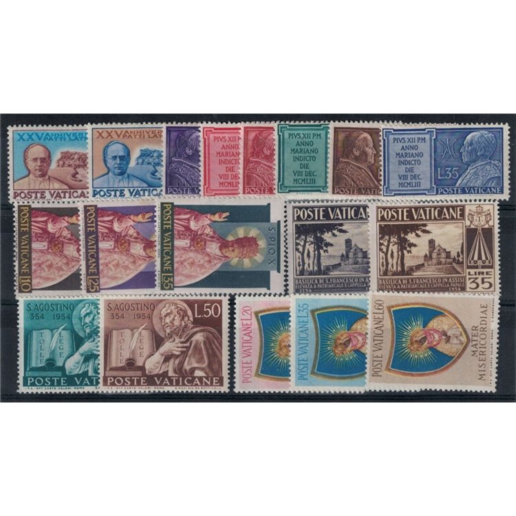 VATICANO 1954 Annata Completa 18v MNH**
