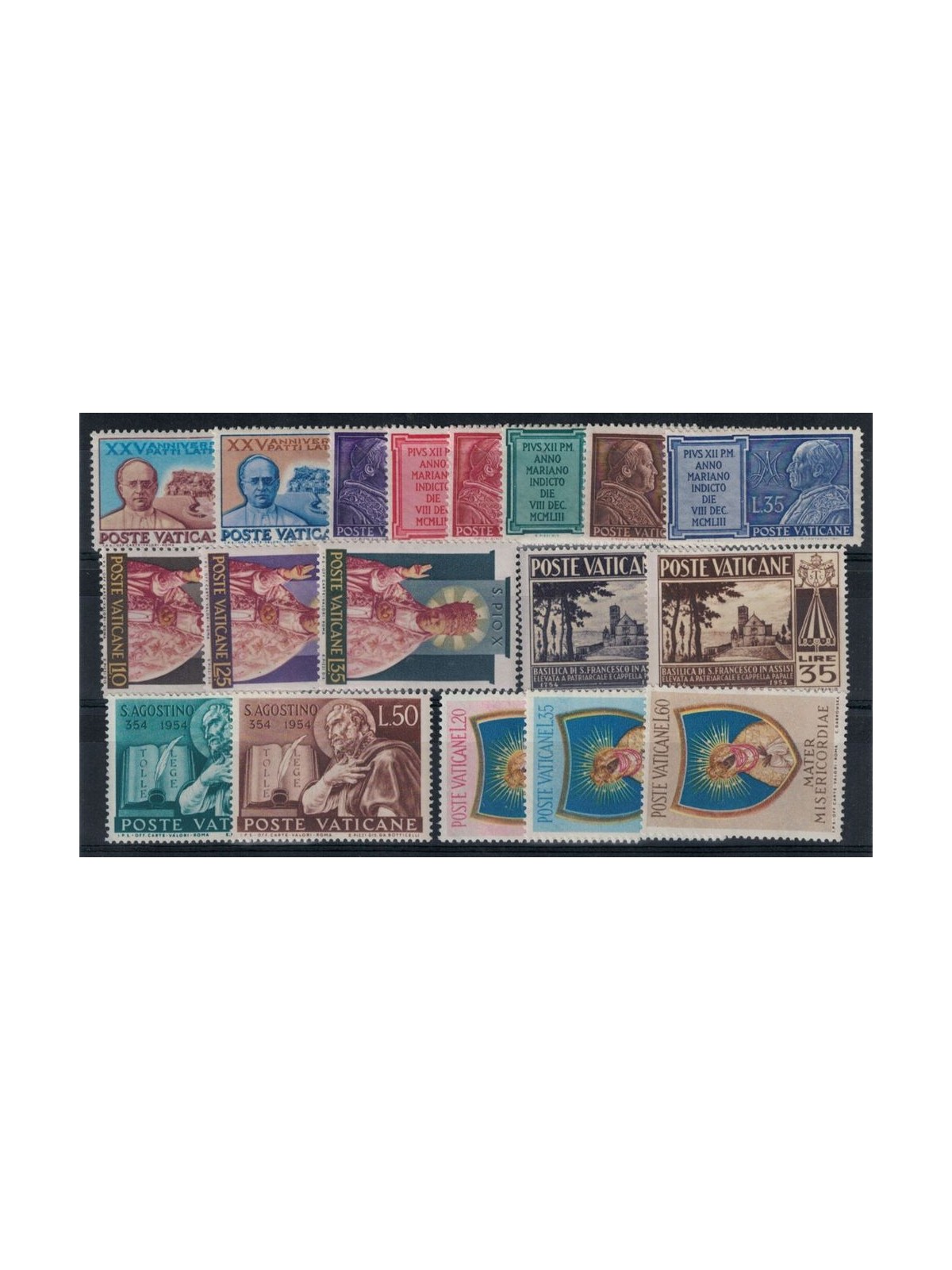 VATICAN 1954 Complete Year 18v MNH**