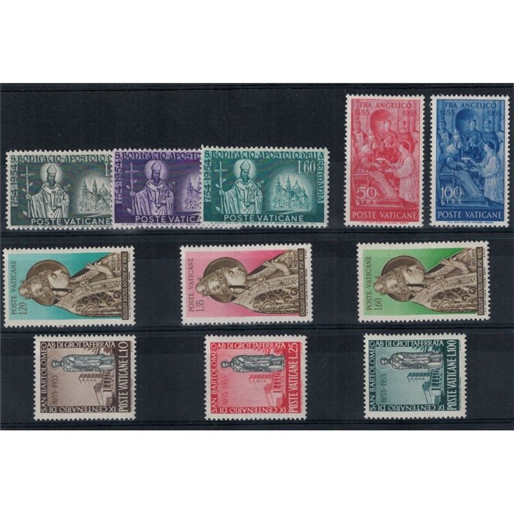 VATICANO 1955 Annata Completa 11v MNH**