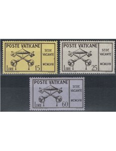 VATICAN 1958 Sede Vacante 3v MNH**