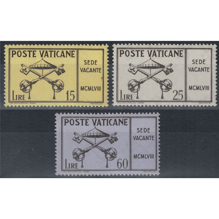 VATICANO 1958 Sede Vacante 3v MNH**