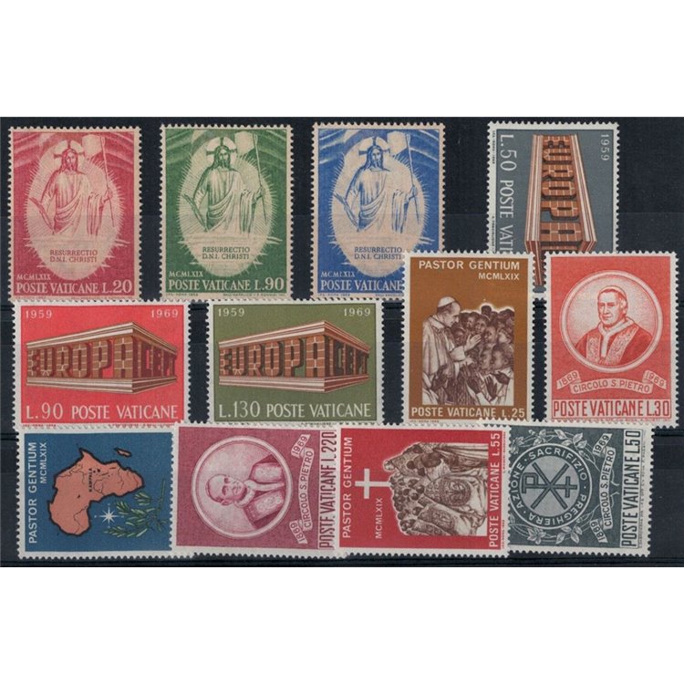 VATICAN 1969 Complete Year 12v MNH**