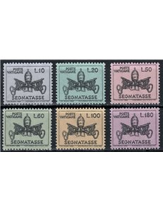 VATICAN 1968 Tax Stamp 6v MNH**