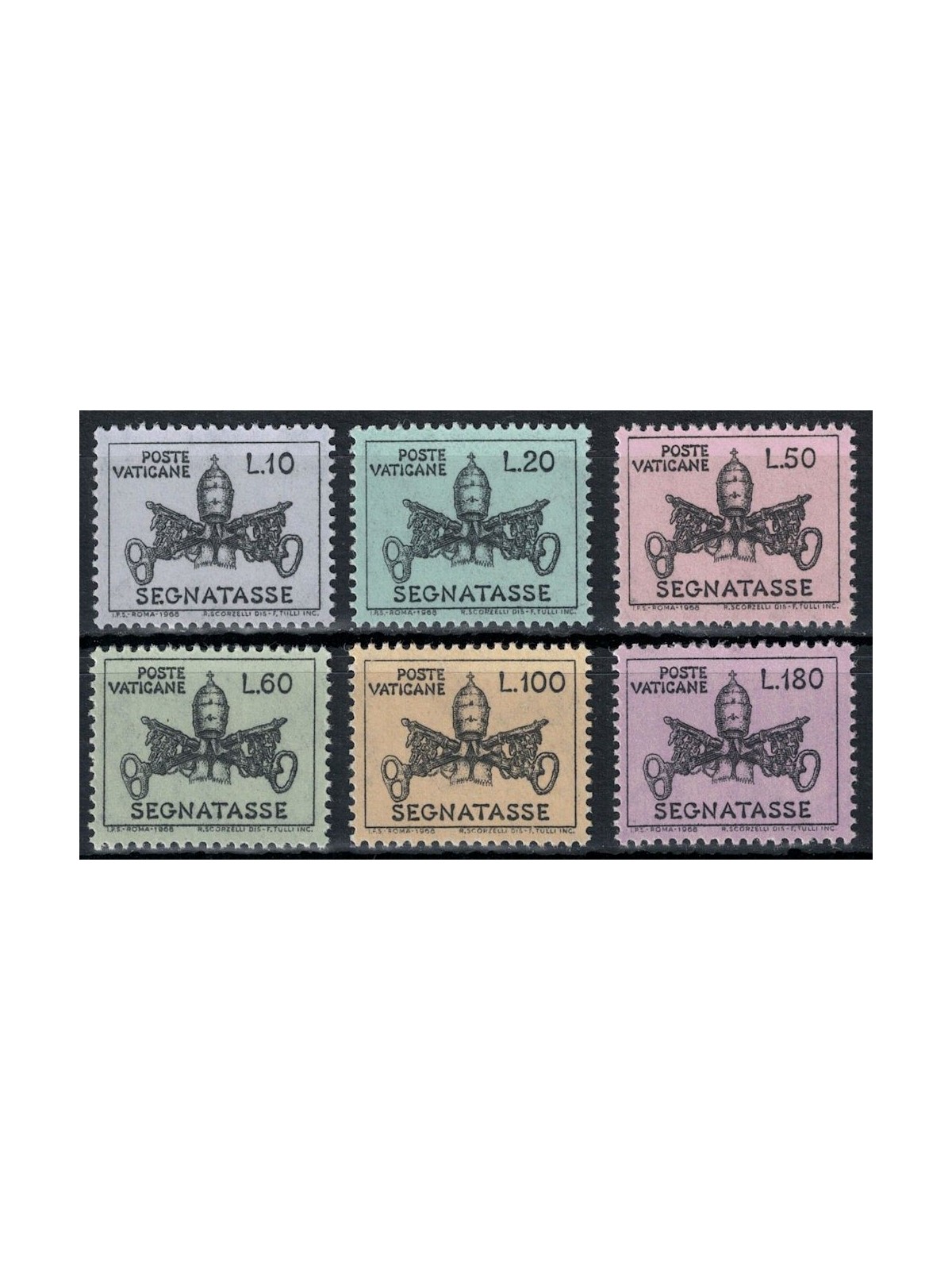 VATICANO 1968 Segnatasse 6v MNH**