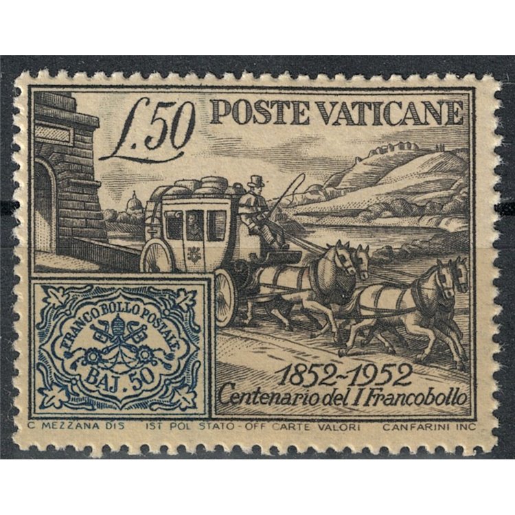 VATICAN 1952 Centenary of the Stamp MNH**