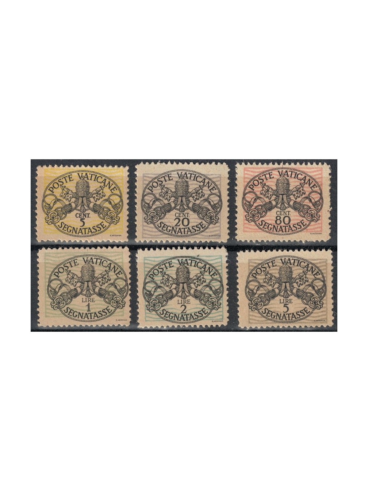 VATICAN 1945 Tax stamp 6v MNH**