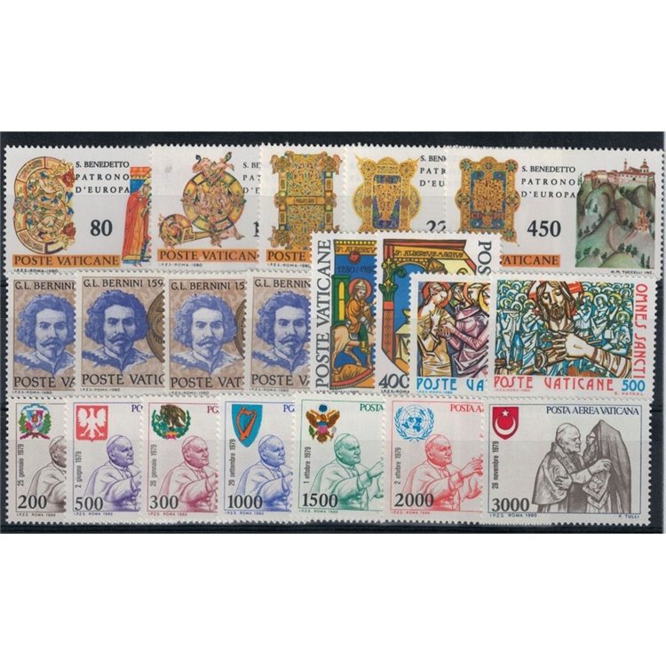 VATICANO 1980 Annata Completa 20v MNH**