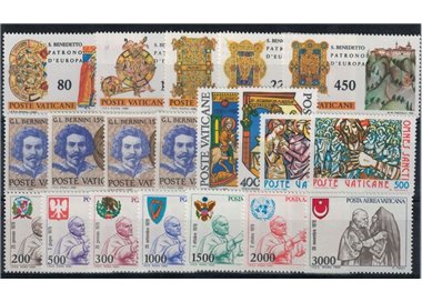 VATICANO 1980 Annata Completa 20v MNH**