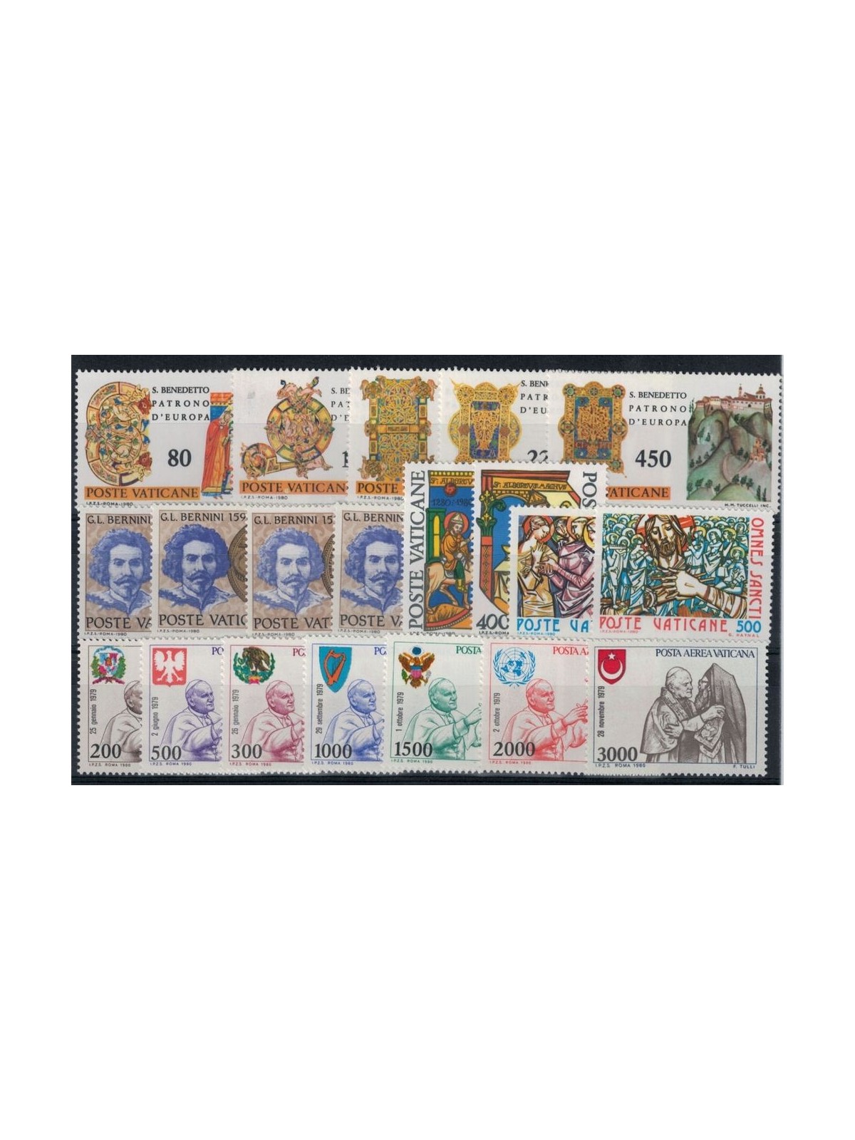 VATICANO 1980 Annata Completa 20v MNH**