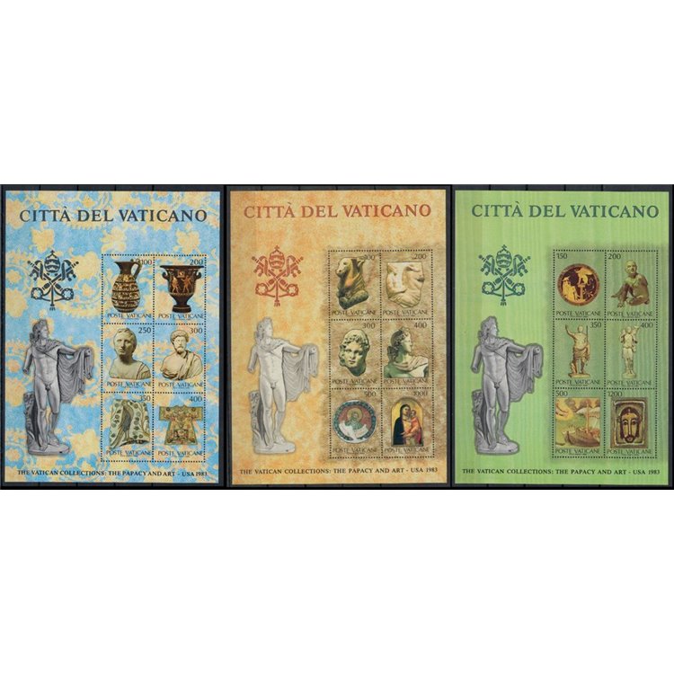 VATICAN 1983 Vatican Art Collections in the USA 3 s/s MNH**