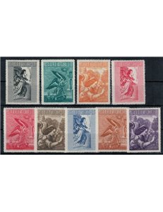 VATICAN 1956 Archangel Gabriel (airmail) 9v MNH**