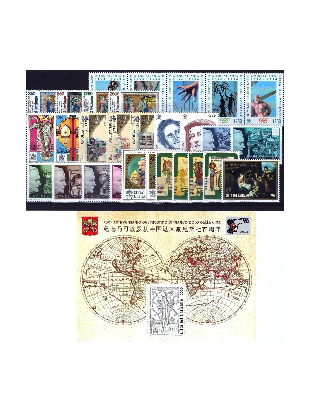 VATICAN 1996 Complete Year 29v + 1 s/s MNH**