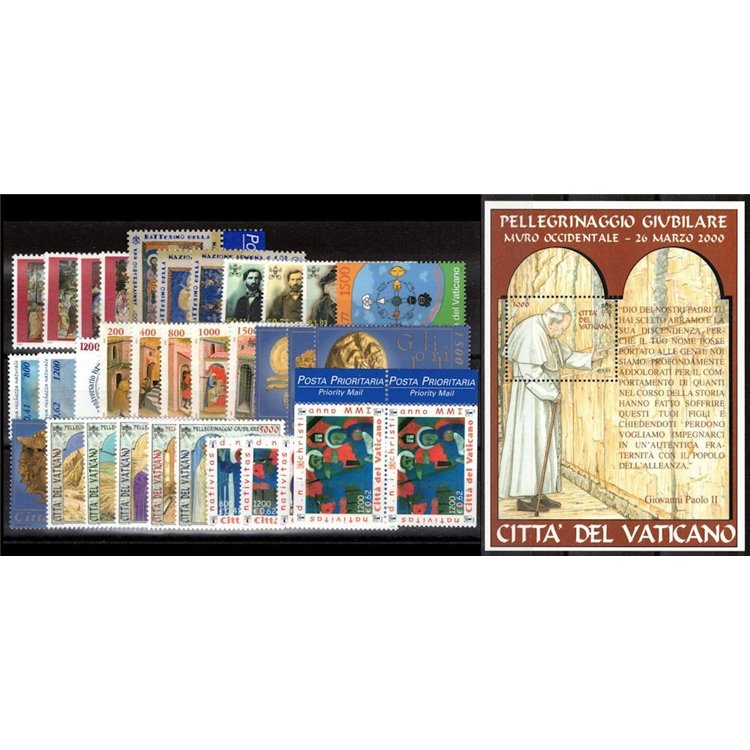 VATICAN 2001 Complete Year 33v + 1 s/s MNH**