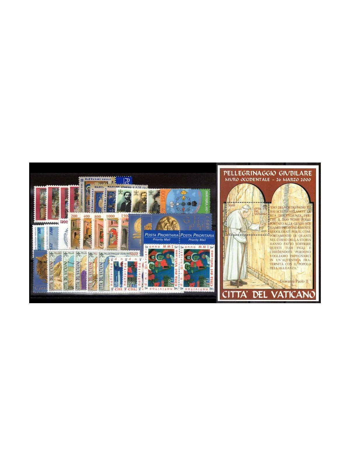 VATICANO 2001 Annata Completa 33v + 1 BF MNH**
