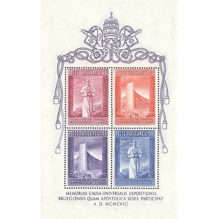 VATICAN 1958 Brussels World's Fair s/s MNH**