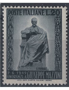 ITALIA 1949 Giuseppe Mazzini MNH**