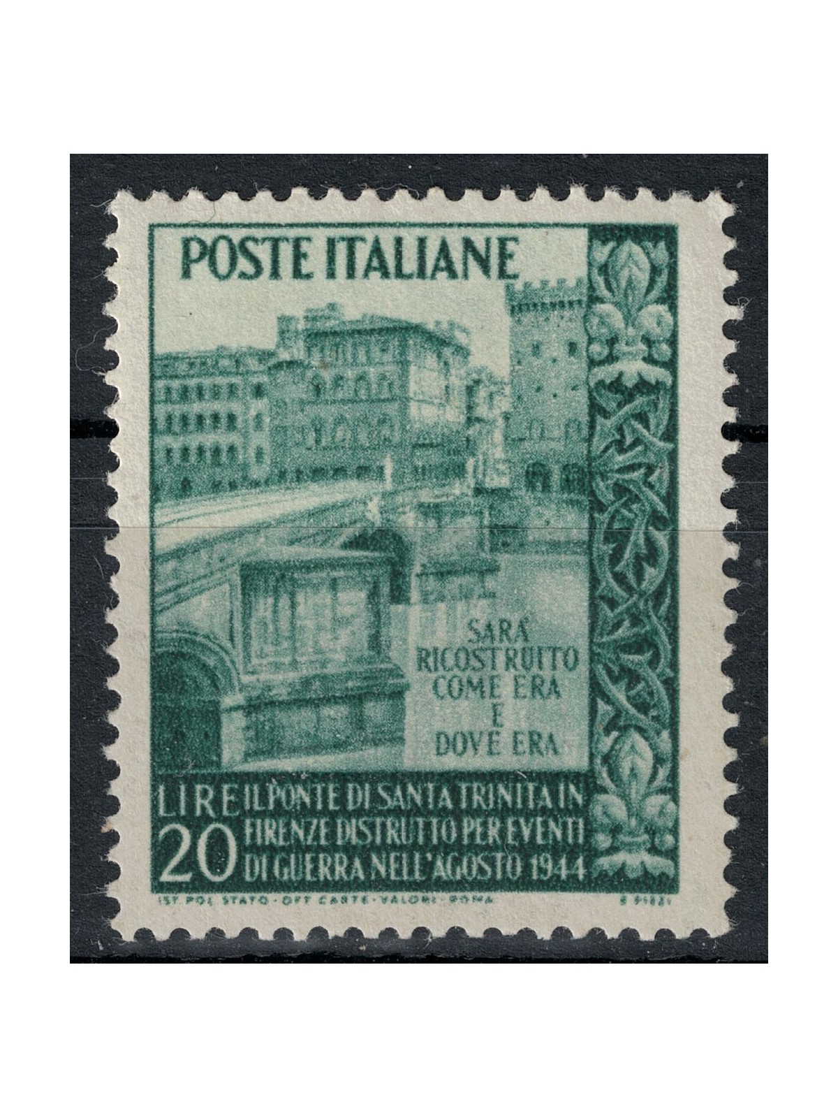 ITALIA 1949 Ponte Santa Trinità MNH**