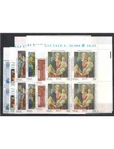 ITALIA 2001 Annata Completa in quartine 50v + 3 BF MNH**