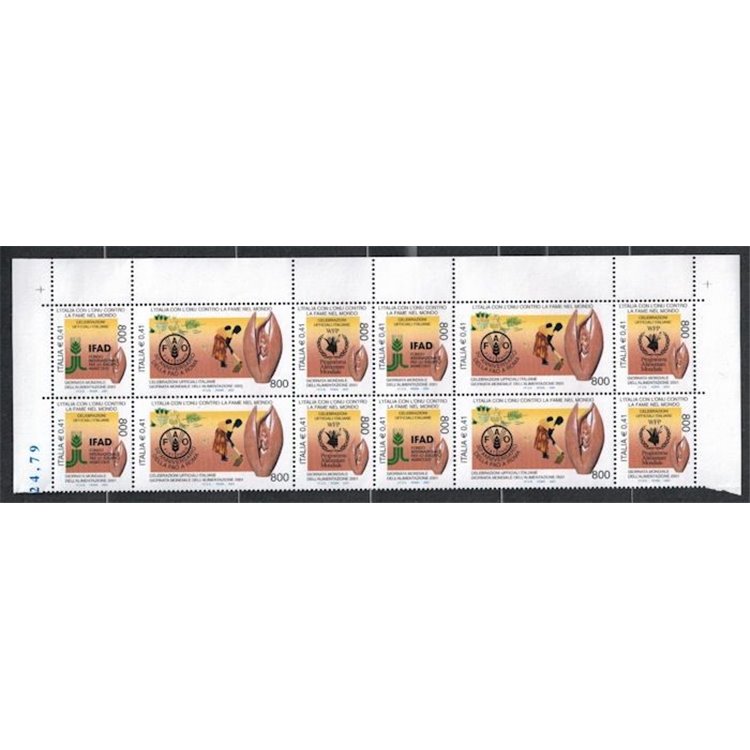 ITALIA 2001 Annata Completa in quartine 50v + 3 BF MNH**