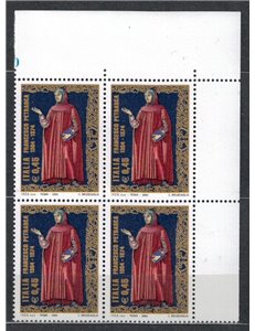 ITALIA 2004 Francesco Petrarca in quartina MNH**