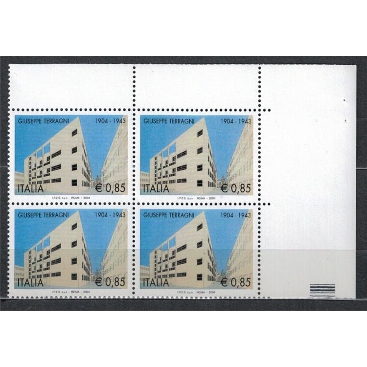 ITALY 2004 Giuseppe Terragni in a block of four MNH**