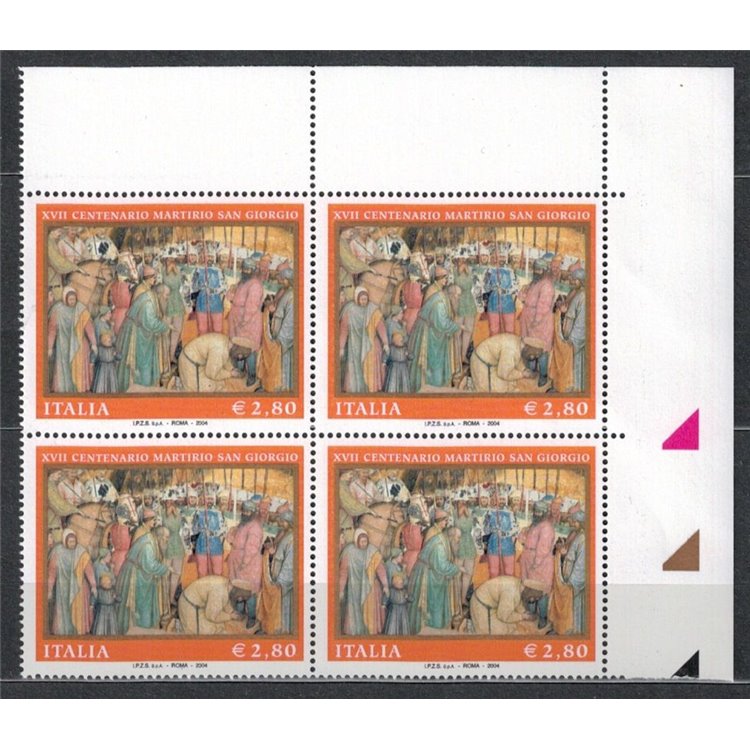ITALY 2004 Martyrdom of St. George in a block of four MNH**