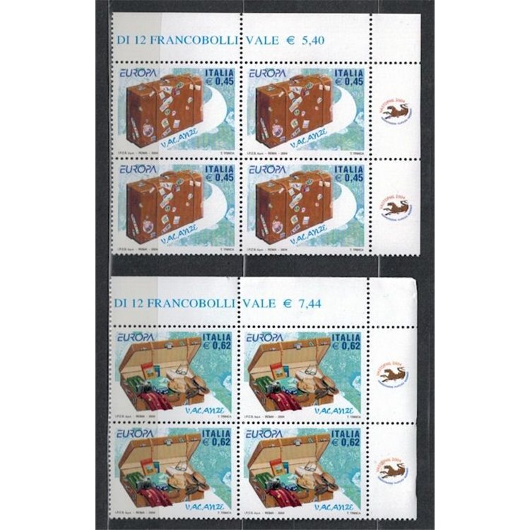 ITALIA 2004 Europa in quartina 2v MNH**