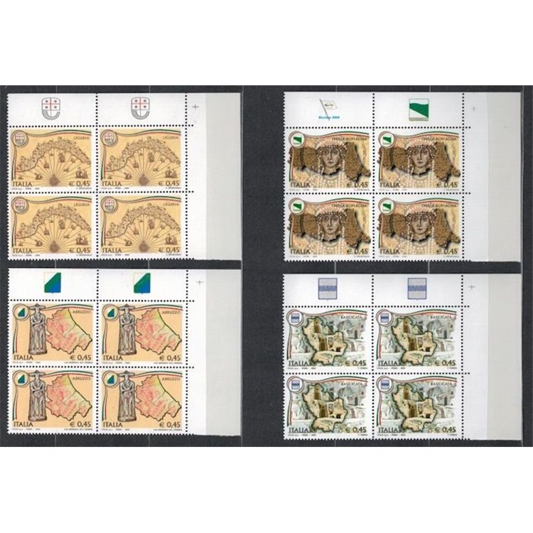 ITALIA 2004 Regioni d'Italia ca 4v in quartina MNH**