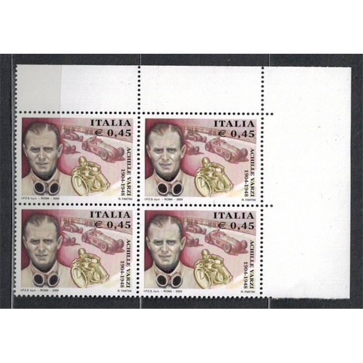 ITALY 2004 Achille Varzi in quartina MNH**
