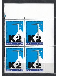 ITALIA 2004 Scalata italiana del K2 in quartina MNH**