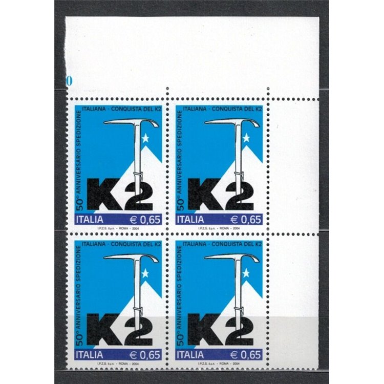 ITALIA 2004 Scalata italiana del K2 in quartina MNH**