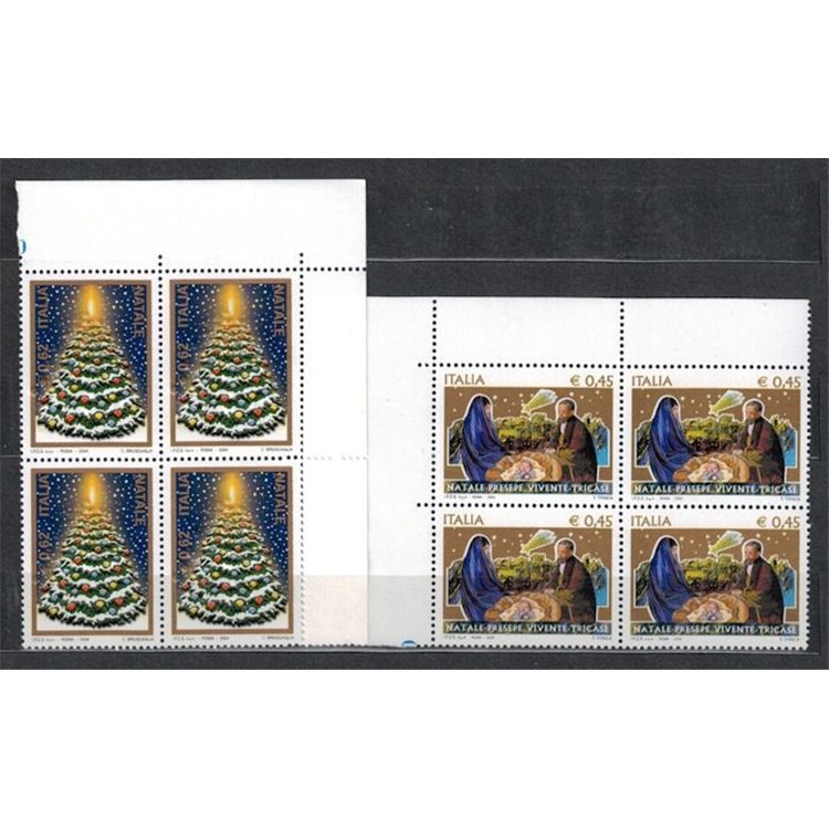 ITALY 2004 Christmas in block of four 2v MNH**