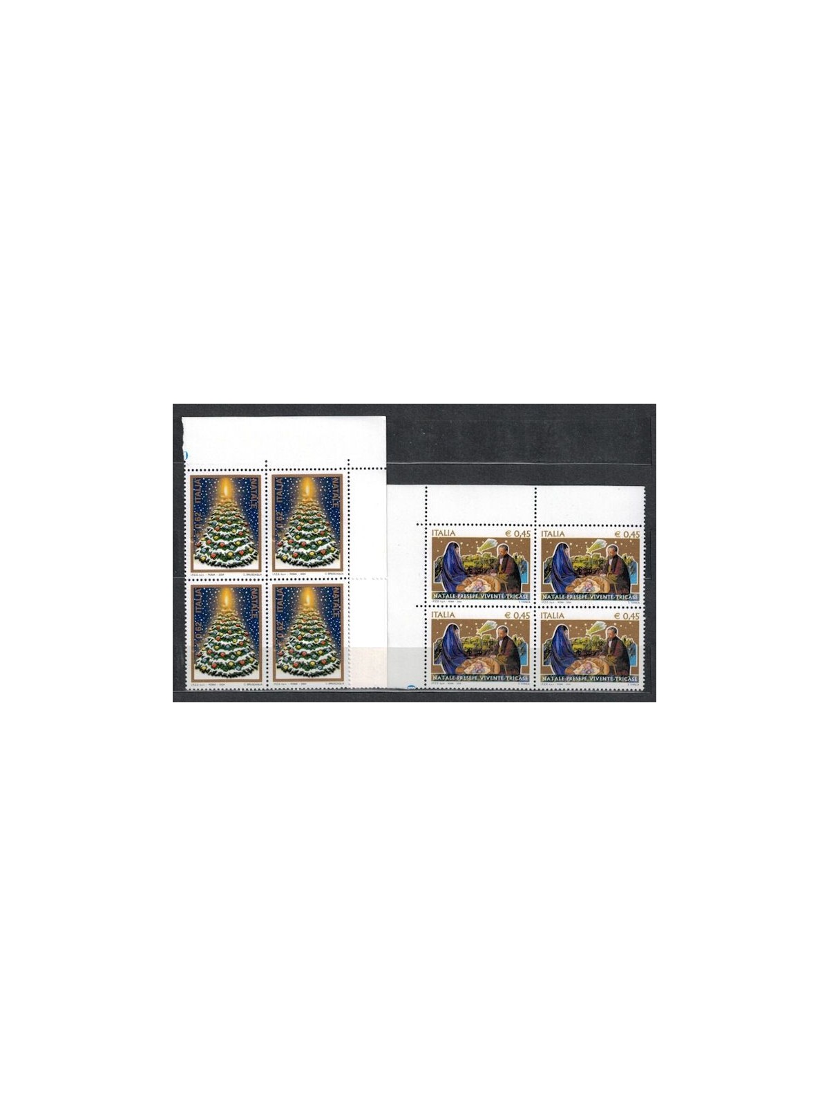 ITALY 2004 Christmas in block of four 2v MNH**