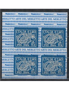 ITALIA 2004 Industria del merletto in quartina MNH**