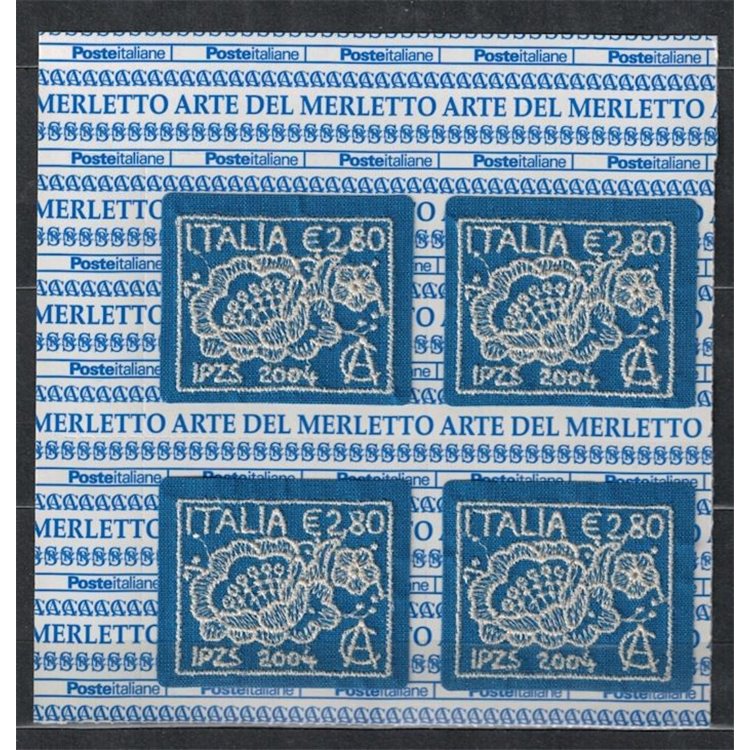 ITALIA 2004 Industria del merletto in quartina MNH**