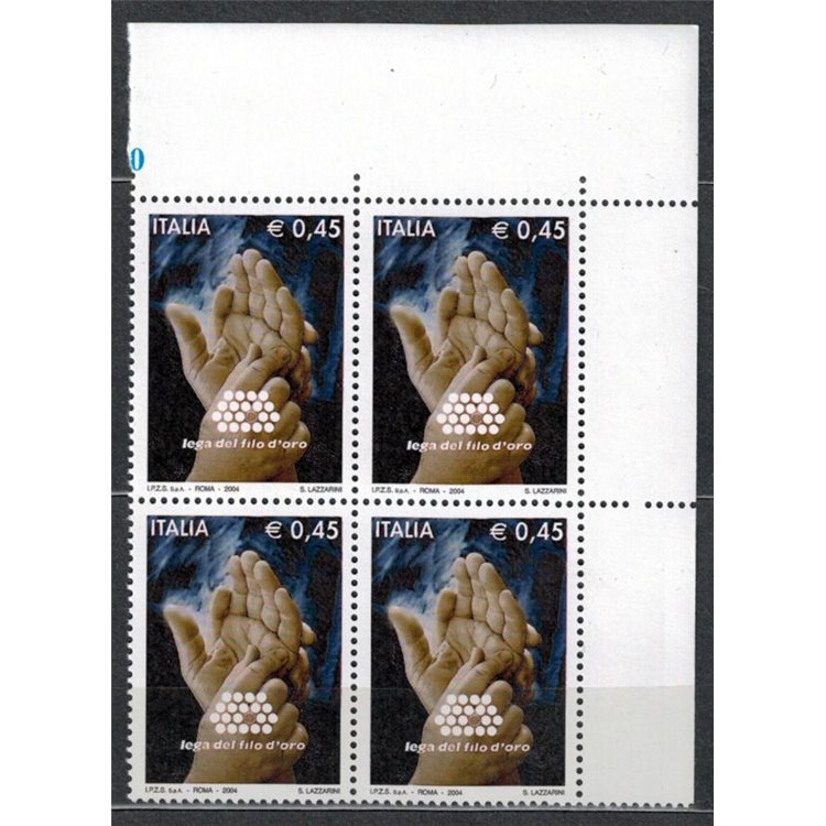 ITALY 2004 Golden Thread League in quartina MNH**